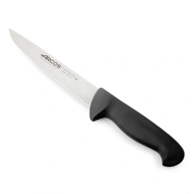 Imagen de Arcos Cuchillo Carnicero con Hoja Acero Inoxidable Nitrum 180 mm. Cocina Profesional Cortar Carne, Pescado y Verduras. Mango ergonómico polioximetileno. Serie 2900. Color Negro.