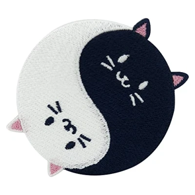 Imagen de Finally Home Parche termoadhesivo con diseño de gato Yin y Yang