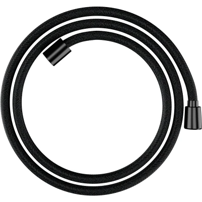 Imagen de hansgrohe Designflex, flexo de ducha universal 1,60 m, sistema anti torsión, manguera flexible y resistente a las torceduras, incl. juntas, cromo negro cepillado