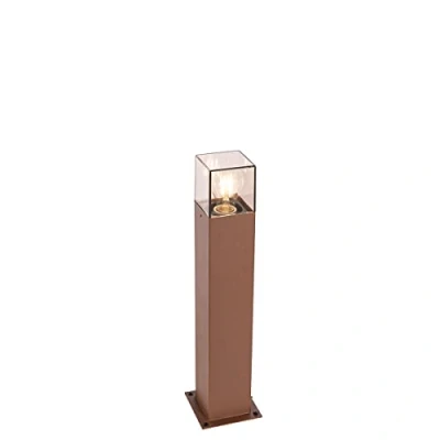 Imagen de Qazqa Lámpara exterior de pie industrial marrón óxido 50 cm IP44 Dinamarca Aluminio/Plástico Alargada Adecuado para LED Max. 1 x 15 Watt