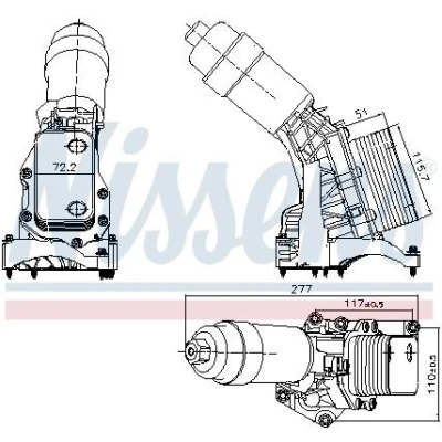Imagen de Radiador de aceite, aceite motor NISSENS 91395