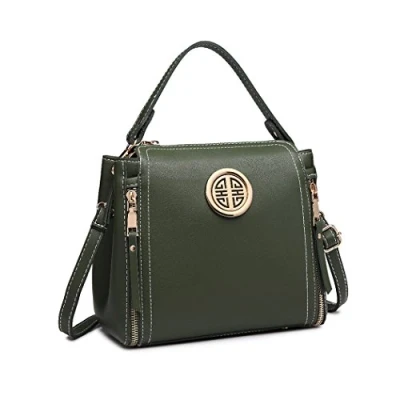 Imagen de Miss Lulu E1851 GN, Bolsos de Mano para Mujer, Verde, 9.8 x 4.3 8.7 Inches