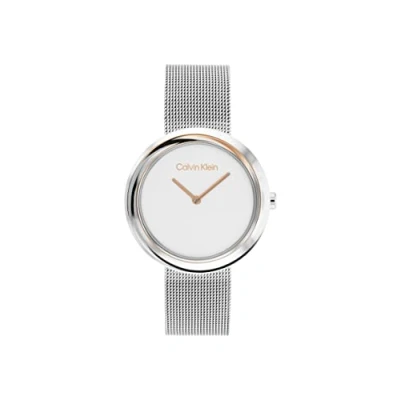 Imagen de Calvin Klein Reloj Analógico de Cuarzo para mujer Colección TWISTED BEZEL Collection con Correa Acero Inoxidable en Malla o Cuero