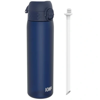 Imagen de Ion8 Botellas de Agua con Pajita, 500ml/18oz, a Prueba Fugas, Fácil Abrir, Cierre Seguro, Apta para Lavavajillas, Libre BPA, Tapa Higiénica Abatible, Asa Transporte, Limpieza, Armada