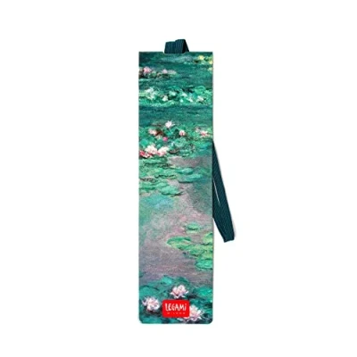 Imagen de Legami marcador con elástico de página, también útil para mantener el libro cerrado, en papel certificado plastificado, 4,7 x 17,5 cm, Tema Claude Monet
