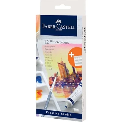 Imagen de Faber Castell 169612 Creative Studio Acuarelas (12 tubos de 9 ml, incluye paleta mezcla)