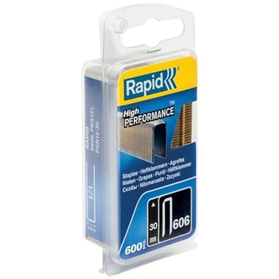 Imagen de Rapid Caja Estrecha de Grapas Corona para Suelos y Paneles Madera N.º606 Acero Galvanizado, 30 mm 600