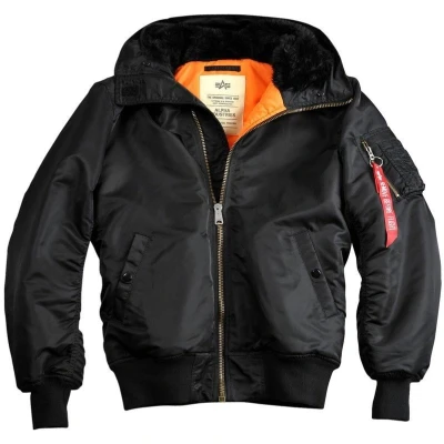 Imagen de Alpha Industries MA1 Hooded Chaqueta de entretiempo, Hombre, Talla: Large, Black