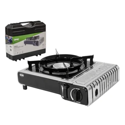 Imagen de Amig Hornillo Camping Gas Cocina Portatil 1 Quemador Acero Inoxidable 2,2 Kw Potencia Compatible con Botellas CP 250