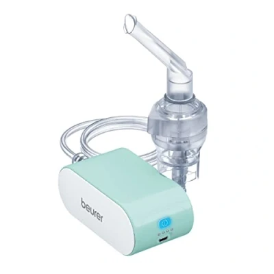Imagen de Beurer SR IH 1 Inhalador, con batería recargable para el tratamiento de las vías respiratorias superiores e inferiores, resfriados y asma, silencioso portátil, tecnología aire comprimido