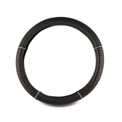 Imagen de +PWR Car Parts Funda de Volante Modelo Inserto Negra Universal para Volantes Turismos 37 a 39 cm. Antideslizante. Fabricada en 100% PVC