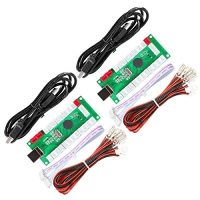 Imagen de Fosiya Codificador USB Zero Delay Arcade PC a Joystick para proyectos Windows &amp; Linux MAME Raspberry Pi Retropie (2 Player 5pin + Sanwa Style Buttons)