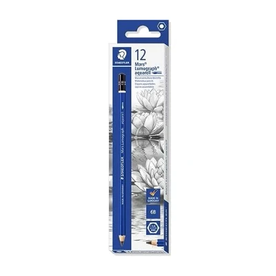 Imagen de STAEDTLER Mars Lumograph 100A 6B. Pack de 12 lápices dibujo acuarelables dureza