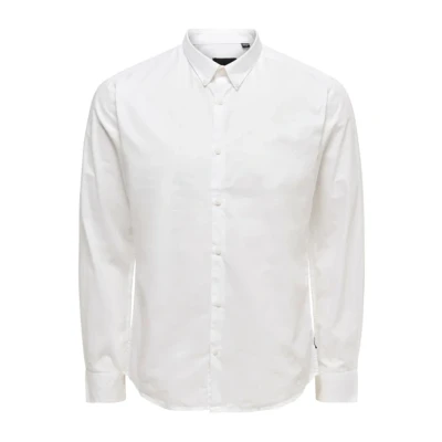 Imagen de Only &amp; Sons Klassisches Camisa elegante, Hombre, Talla: Medium, White