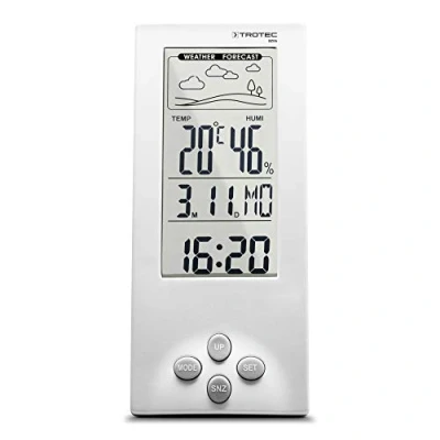 Imagen de TROTEC Termohigrómetro Estación Meteorológica BZ06 con función snooze, Pantalla LED, Temperatura en grados Celsius o Fahrenheit