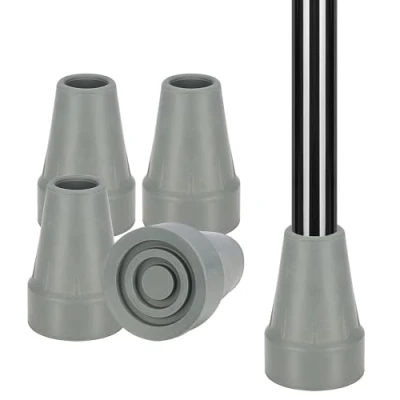 Imagen de supregear 4pz Puntas de Muleta Reemplazo, 22mm, Goma Reforzada, Antideslizantes, para Bastones, Muletas y Palos Caminar, Gris