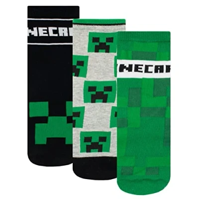 Imagen de Minecraft Calcetines Paquete de 3 para Niños Verde 24 26