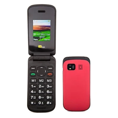 Imagen de TTfone Flip TT140 Teléfono móvil de 1.77&quot; (Bluetooth, cámara 0.3 MP), Rojo