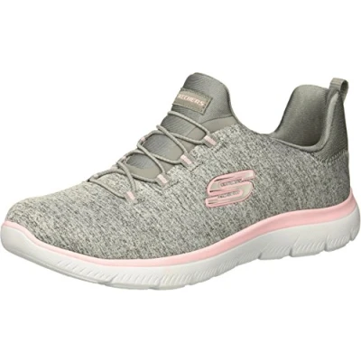 Imagen de Skechers Summits Quick Getaway, Zapatillas Mujer, Grey Light Pink, 35 EU Ancho