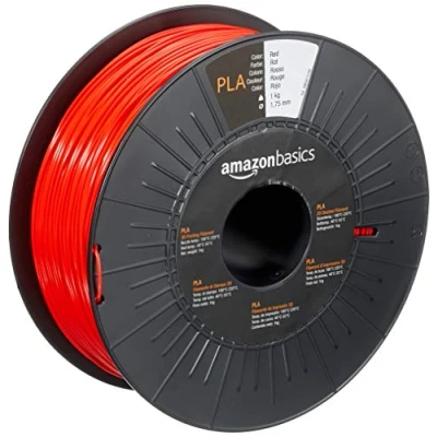 Imagen de Amazon Basics Filamento para impresora 3D, ácido poliláctico (PLA), 1.75 mm, cinta de 1 kg, rojo
