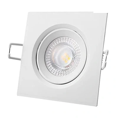 Imagen de EDM 31633 Downlight Led Empotrar, Cuadrado Marco Blanco, 5W 380 Lumen 4.000K, Normal