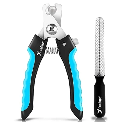 Imagen de Candure Cortauñas para Perro y Gato con Mascota Protector de Seguridad Acero Inoxidable Alicates Uñas Profesionales Mascotas Perros, Gatos, Conejas Veterinaria Utilizar 6&quot; Pulgadas
