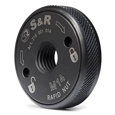 Imagen de S&amp;R Tuerca Amoladora Sujeción Rápida M14 125 y 115 de todas marcas. Liberacióm M 14 sin llaves