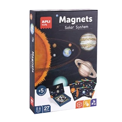 Imagen de APLI Kids 19272 Juego magnético Sistema Solar Tablero con 27 piezas magnéticas 10 idiomas Recomedado para niños a partir de 5 años
