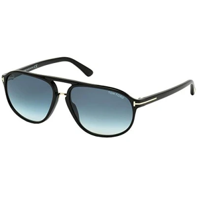 Imagen de Tom Ford FT0447 01P 60 Monturas de Gafas, Negro (Negro LucidoVerde Grad), 60.0 para Hombre