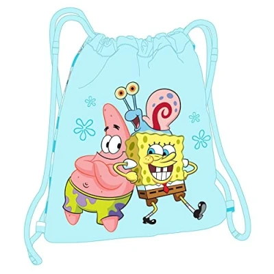 Imagen de Safta 612291855 Saco Plano Junior Bob Esponja Stay Positive 26X34X1Cm, Juventud Unisex, Multicolor, 26x1x34 cm
