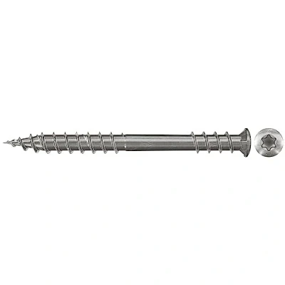 Imagen de fischer PowerFast Tornillos de acero inoxidable A2 con cabeza avellanada 5,5 x 40 pulgadas, estrella interior Torx para atornillar terrazas a subestructuras madera (paquete 200)