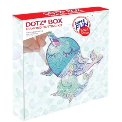Imagen de Diamond DOTZ Box Painting con Marco. Cuadro de Diamantes 5D Sueños Narval. Kit Completo Pintura 22 x Cm