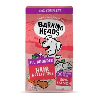 Imagen de Barking Heads Comida Seca para Perros Pooched Salmon Salmón 100% natural sin aromas artificiales, Ayuda a mejorar la salud de piel y el pelo, 2 kg