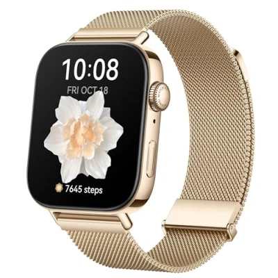 Imagen de HUAWEI Watch FIT 3, Pantalla AMOLED de 1.82 Pulgadas, Diseño Ultrafino, Llamadas por Bluetooth, hasta 10 días batería, GPS, Compatible con Android &amp; iOS, Dorado