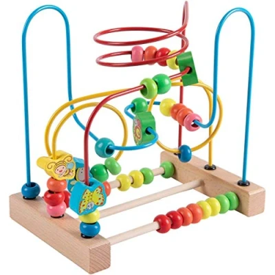 Imagen de Jacootoys Animal Laberintos de Abalorios Madera Cuentas Abaco Juegos Cubo Grande Educativos Juguetes Regalo para Niños 3 4 5 Años