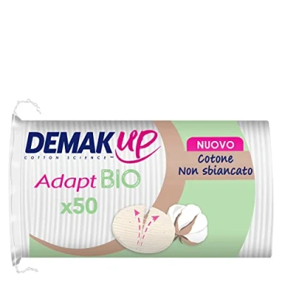 Imagen de Demak&#039;Up Adapt Bio algodón para desmaquillar Cara y ojos 100% fibras de naturales orgánicas no blanqueadas Certificado GOTS 50