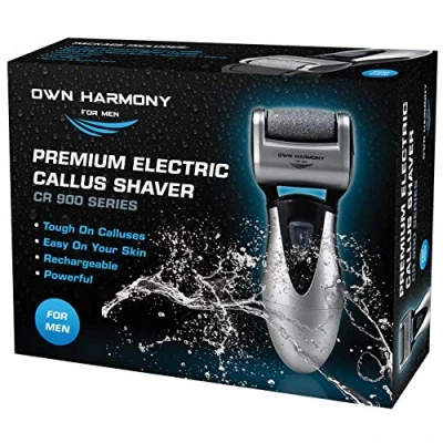Imagen de Lima Electrónica para el Cuidado de los Pies Hombres Own Harmony Profesional y Poderoso Recargables Aparato Pedicura Eléctrico con 3 Diamond Rodillos Elimina Piel Seca Endurecida