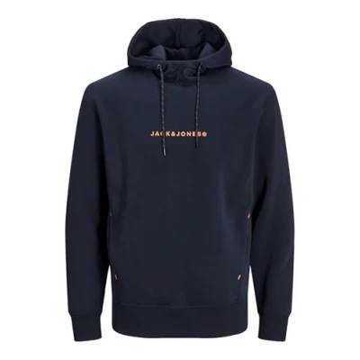Imagen de JACK&amp;JONES PLUS Jjtree Sudadera con Capucha Pls, Blazer Azul Marino/Estampado: Jack&amp;Jones, 4XL Grandes para Hombre