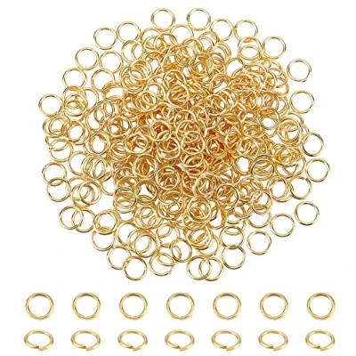 Imagen de PandaHall Elite anillos de engarce loton £¬ cerca, pero sin soldar, oro, 8x1mm; sobre 430pcs / bag; Tamano del embalaje: 74x105mm