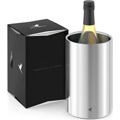 Imagen de Beyond enfriador de botellas para vino, champán y champán, doble pared acero inoxidable, bebidas, ideal largas noches vino al aire libre en el