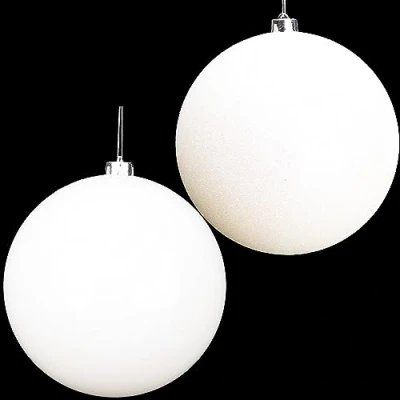 Imagen de Paquete de Chucherías 2 200mm (8&quot;) Diseño Brillante y con Brillo navideñas Gigantes (Blancas)