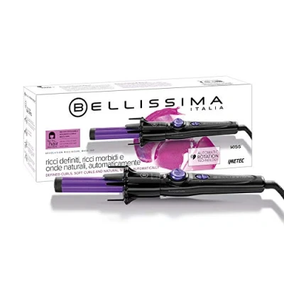 Imagen de Bellissima imetec Revolution Ricci &amp; Curl BHS3 100, Rizador Automático, Revestimiento Cerámico, Regulación de Temperatura 190C 220C, Doble Sentido Rotación, Diámetro 25 mm