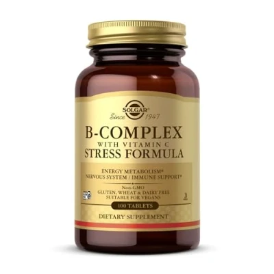 Imagen de Solgar Vitamina B complex Con C Para La Producción De Energía Y Apoyo Al Sistema Inmunitario Comprimidos, 100 tabletas, Vanilla