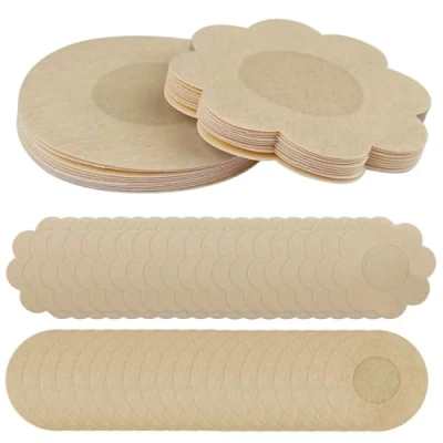 Imagen de Rseuphiee 30 Pares Pezoneras Desechables, Invisibles, Ultrafinas Autoadhesivas Pezoneras, Transpirable Tapa Pezones Mujer, Pegatinas Sujetador Pecho, Forma de Flor y Redondeada, Beige