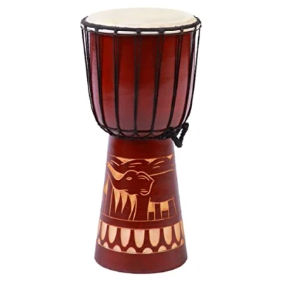 Imagen de Tambor Djembe de 40cm, elefante Bongo tallado, niños principiantes, buen sonido