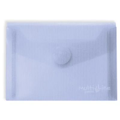 Imagen de Grafoplás Pack 5 Sobres Plástico A6 Cierre Velcro Color Azul Claro Multiline 16x12cm Polipropileno Cristal Rayado Traslúcido Perfecto para Pequeños Documentos