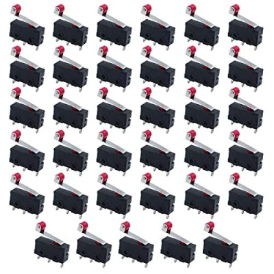 Imagen de HUAZIZ 35 Piezas Micro Interruptor Final de Carrera Momentáneo Límite Rodillo Bisagra Larga Acción Rápida AC 125V 250V 5A SPDT