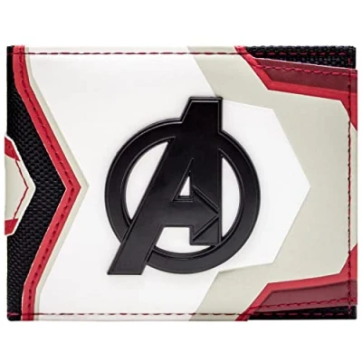 Imagen de Endgame Avengers Traje de Equipo Emblema Metálico Billetera/Cartera Bi Fold Porta ID &amp; Tarjetero, Blanco