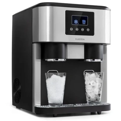 Imagen de Klarstein Maquina de Hielo Doméstica, 1,8L, Gris oscuro, Ice Maker Encimera 15 kg, para Hacer Cubitos y Picado en Casa, con Panel Táctil Sistema Fácil Limpieza, Función Rápida