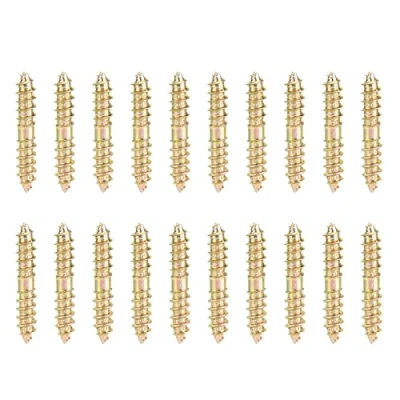 Imagen de 20pcs 5 * 30mm Tornillo de Espiga Conector Muebles Carpintería Doble Punta Cabeza Cola Puntiaguda Autorroscante Madera Conexión